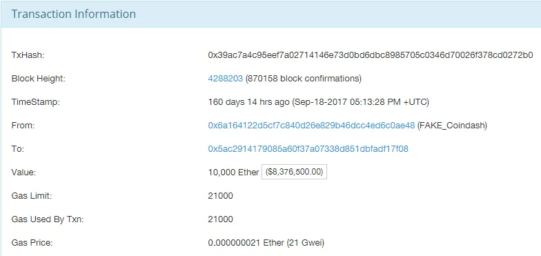 CoinDash hacker mysteriously returns an additional 20,000 stolen ETH