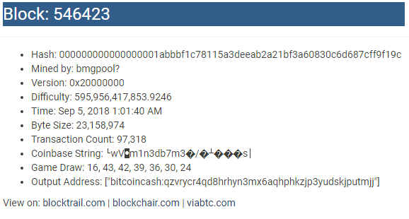 nChain's BMG Pool mines 23MB Bitcoin BCH block