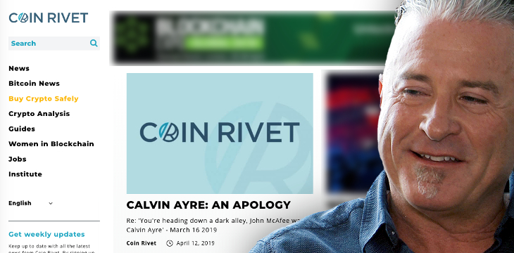 Calvin Ayre vindicated, Coin Rivet apologizes for libelous attack