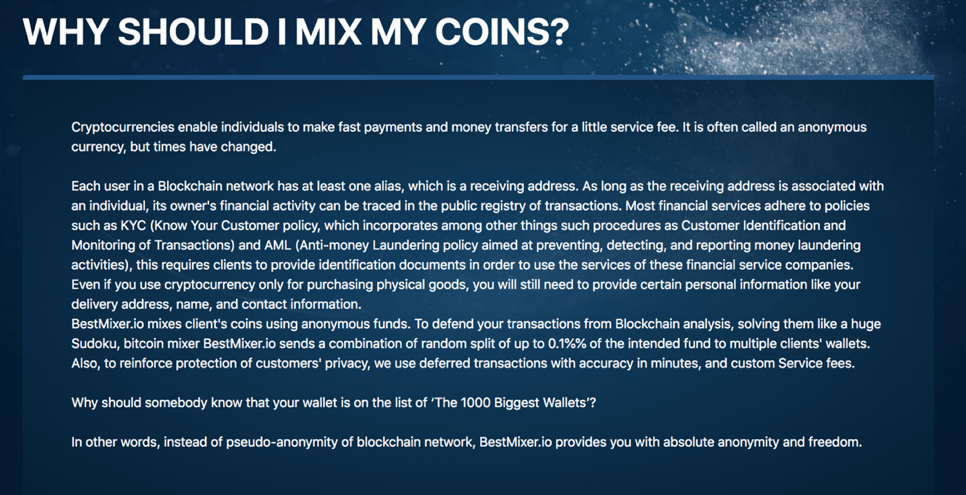 Crypto mixing service Bestmixer seized over money laundering claims