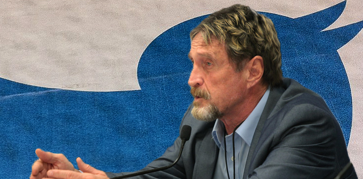 John McAfee calls out Twitter for allowing McAfee crypto scams