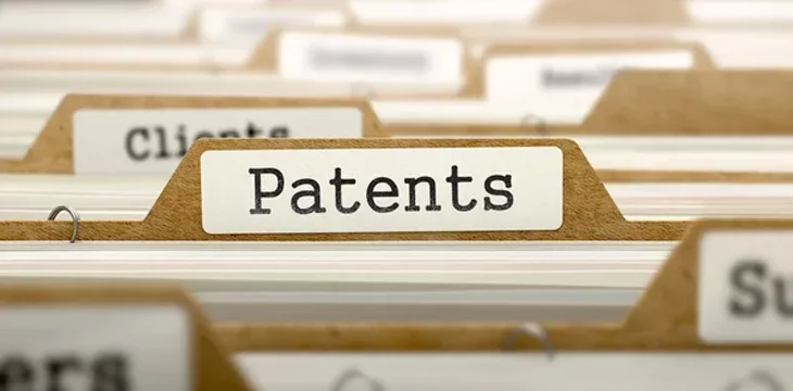 Patents Concept with Word on Folder
