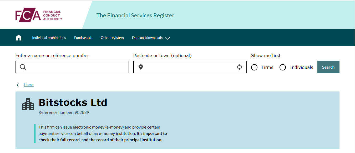 FCA Register Bitstocks