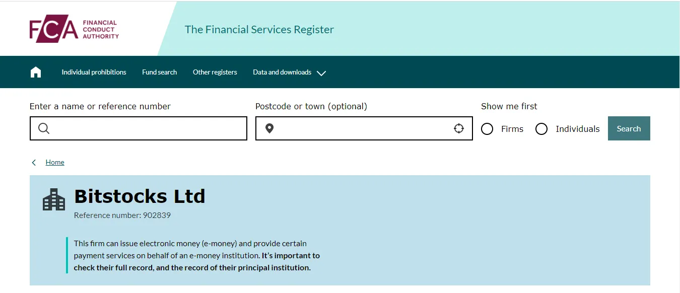 FCA Register Bitstocks