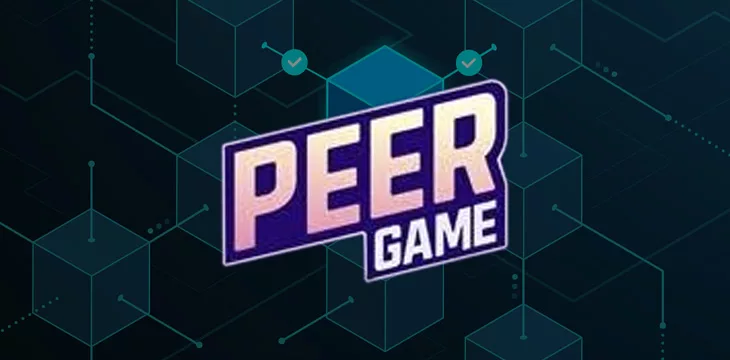 Peer Game logo with blockchain background