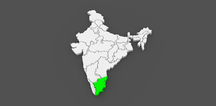 Map of Tamil Nadu, India