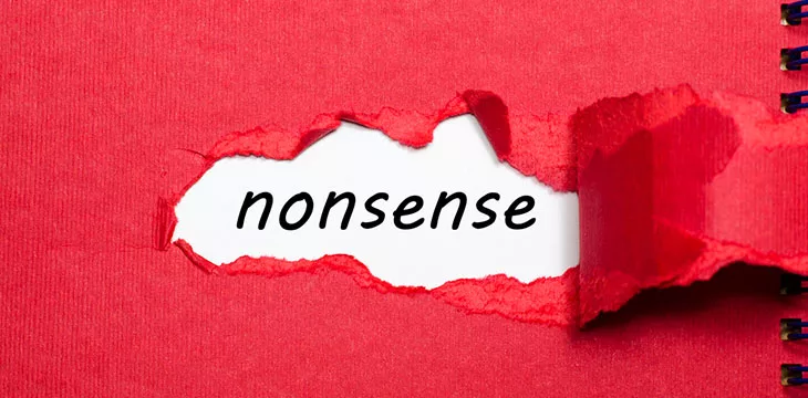 The word nonsense appearing behind red torn paper