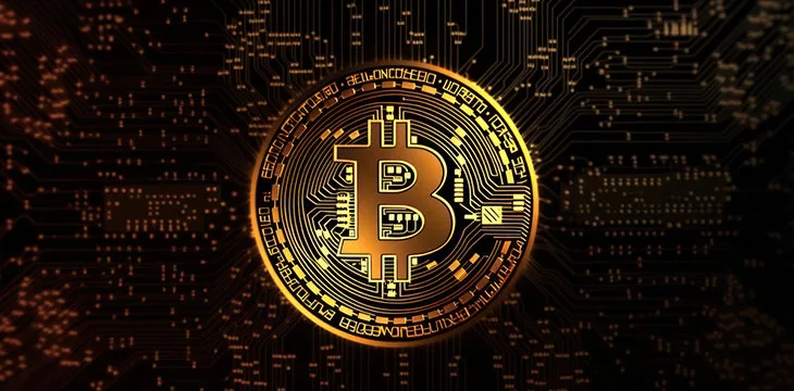 Bitcoin on circuit board - Bitcoin Digital Asset