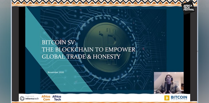 Screenshot of Dr. Craig S. Wright during his talk at the Africa Tech Festival