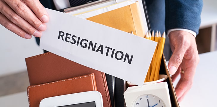 Employees who intend to quit work with resignation letters for quit or change of job leaving the office, unemployment, resigned concept.