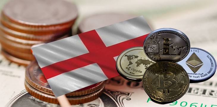 Digital currencies with England flag