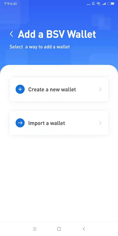 Screenshot of creating a wallet