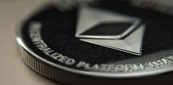 Zoomed photo of Crypto currency ethereum