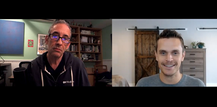 Side by side photo of Douglas Rushkoff and Isaac Morehouse