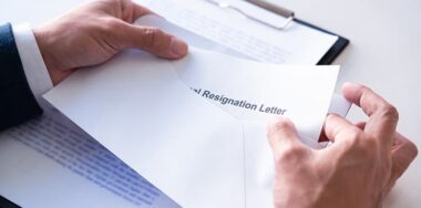 An employee preparing his resignation letter