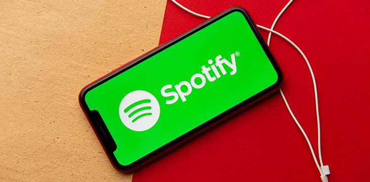 Spotify logo on a mobile phone screen