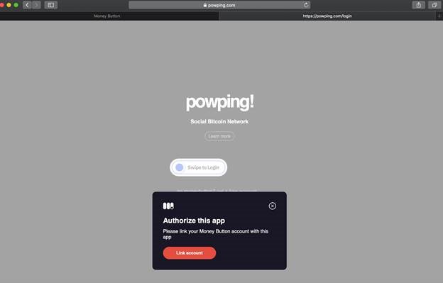 Screenshot on how to create a PowPing Wallet