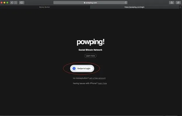 Screenshot on how to create a PowPing Wallet