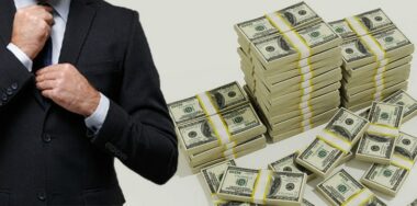 Businessman with lots of money