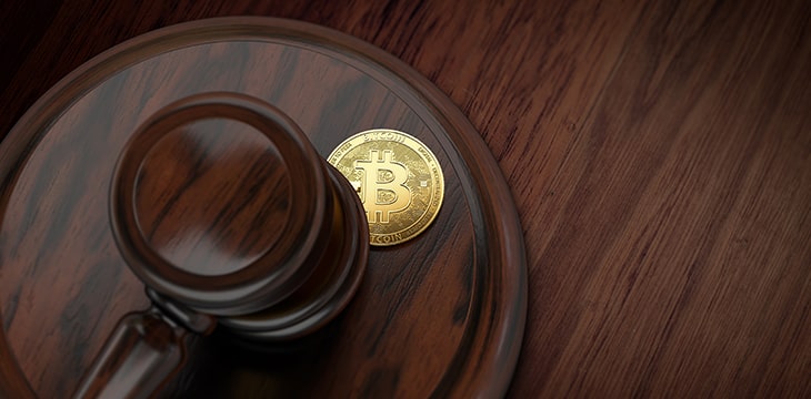 Judge's gavel and bitcoin