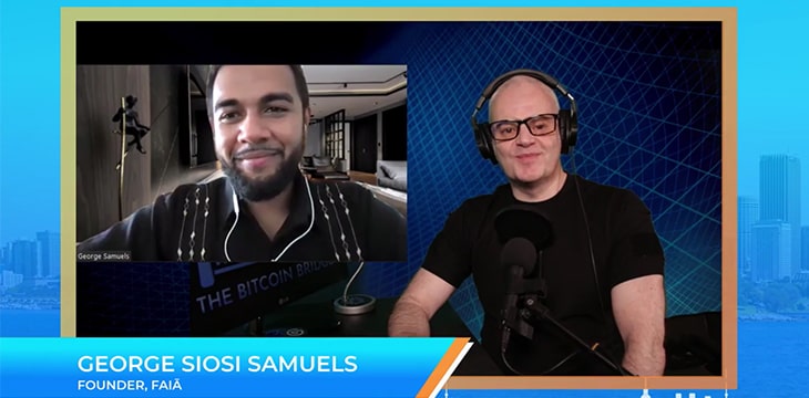 Photo of Jon Southurst and George Siosi Samuels during the Bitcoin Bridge episode