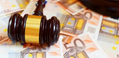 Judge gavel and euro money banknotes