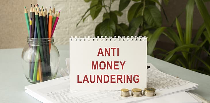 Business Acronym AML Anti Money Laundering, business concept