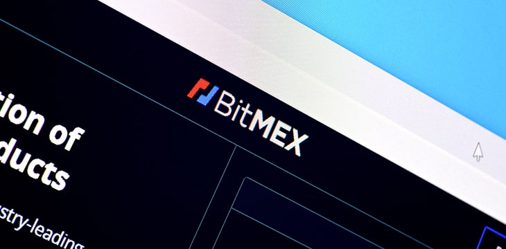 Homepage of bitmex website on the display of PC