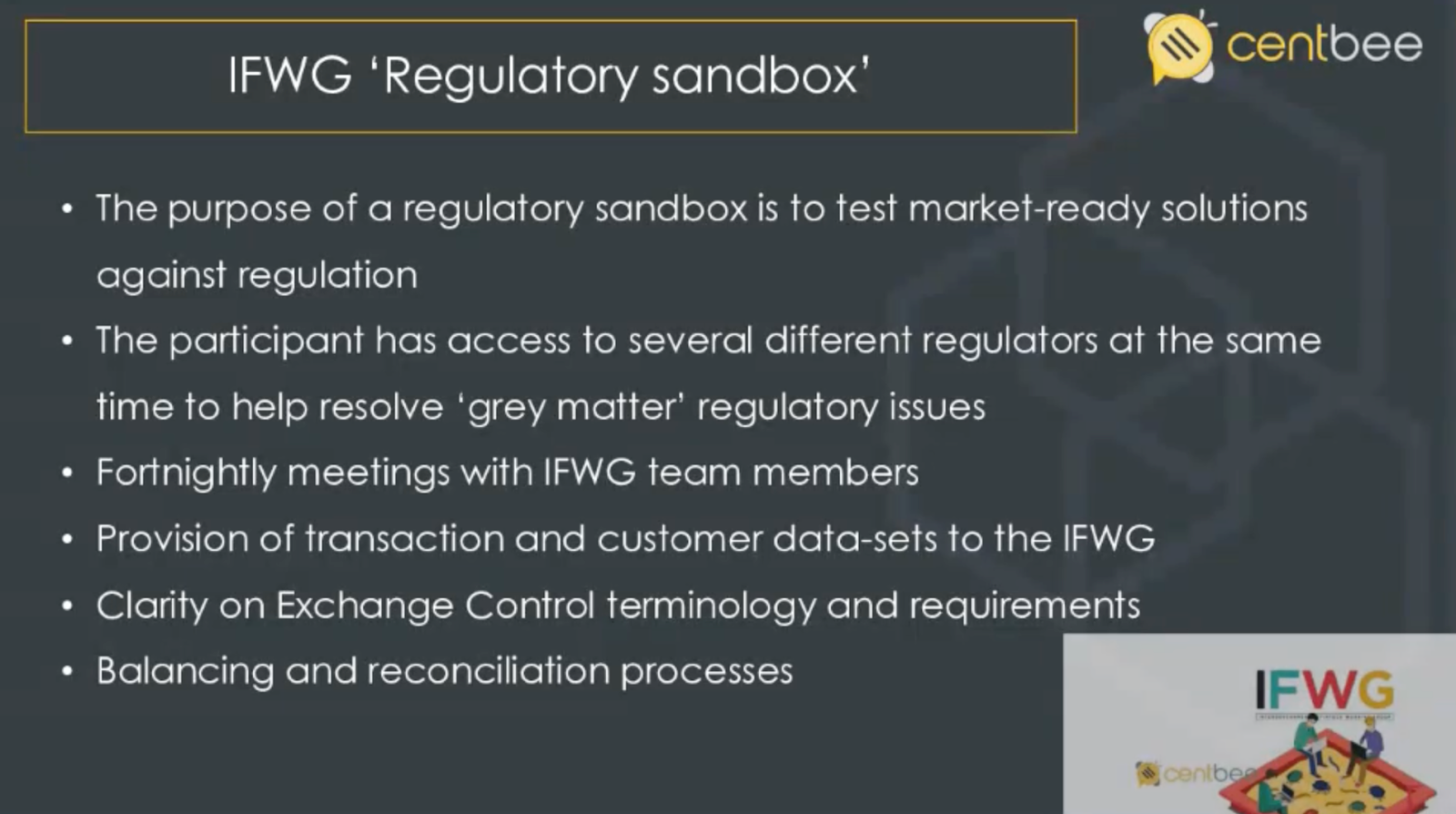 IFWG Regulatory sandbox