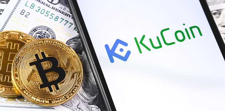 KuCoin Logo and Bitcoin
