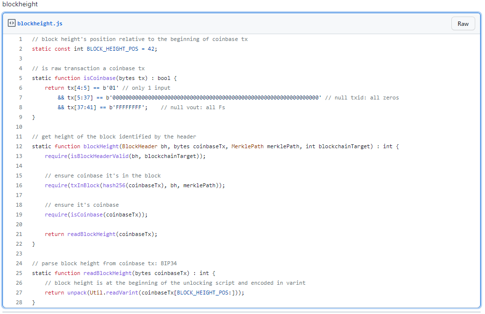 screenshot of blockheight code