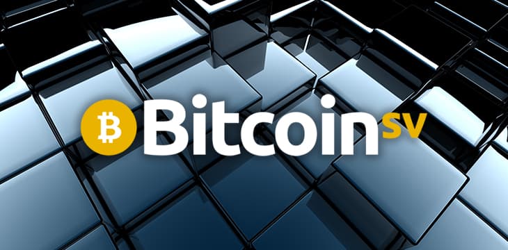 Bitcoin SV logo with 3d abstract background