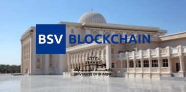 BSV Blockchain and University of Sharjah logo
