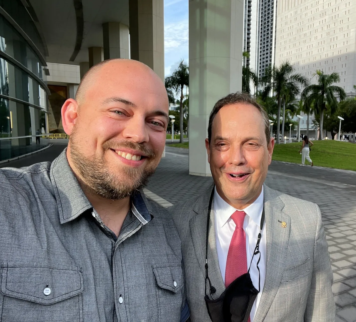 Kurt Wuckert Jr. with Andres Rivero outside the courthouse