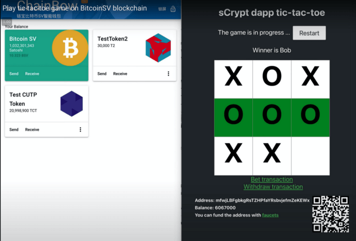 Tic tac toe on Bitcoin