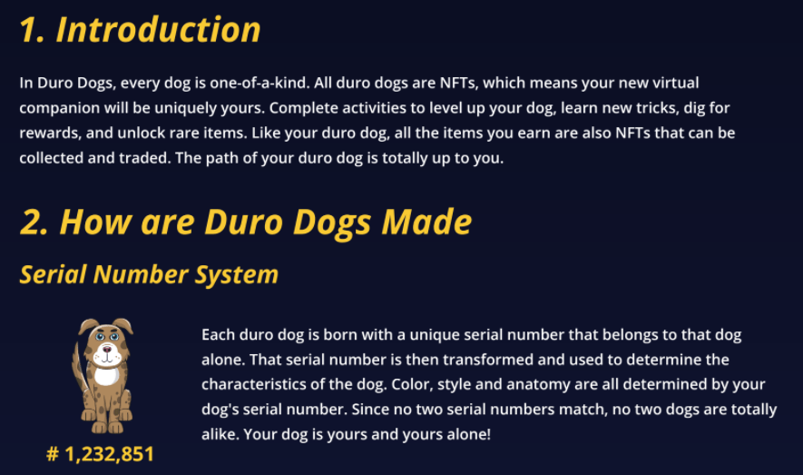 Duro Dogs NFT Pet game