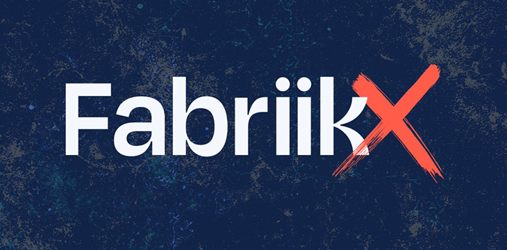 FabriikX logo in patterned blue background