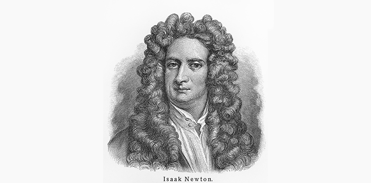 Isaac Newton's Pencil Sketch Prtrait