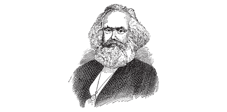 Karl Marx's Portrati in Pencil Sketch
