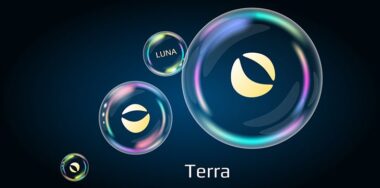 Terra LUNA token symbol in soap bubble