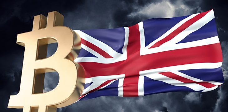 Digital Currency symbol with UK flag