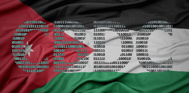 Jordan flag with inscription of CBDC