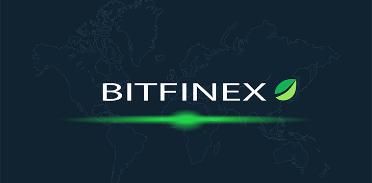 Bitfinex logo on an abstract digital background