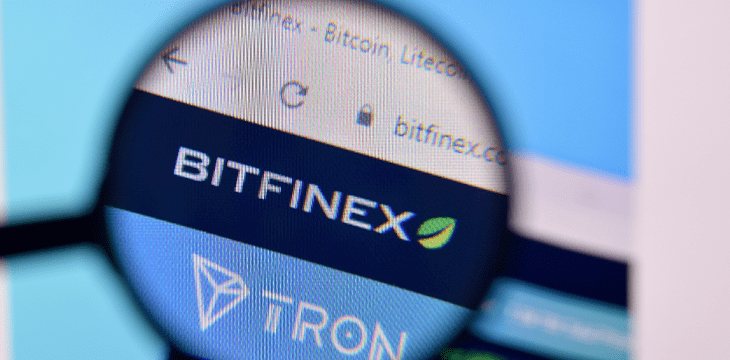Bitfinex logo zoomed in using magnifying glass
