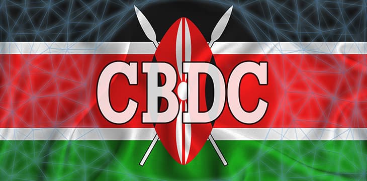 Kenya flag with the inscription CBDC