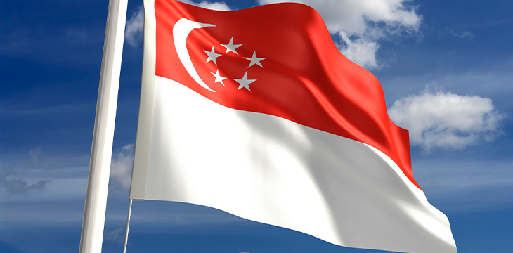 Waving Singapore flag