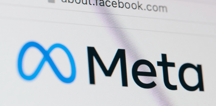 Meta logo in a computer screen