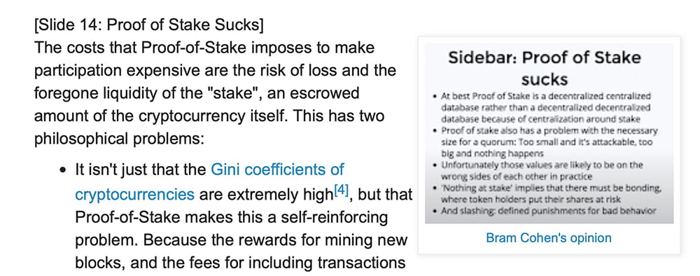 Slide 14: Proof of Stake Sucks