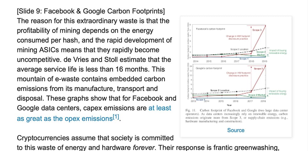 Slide 9: Facebook and Google Carbon Footprints