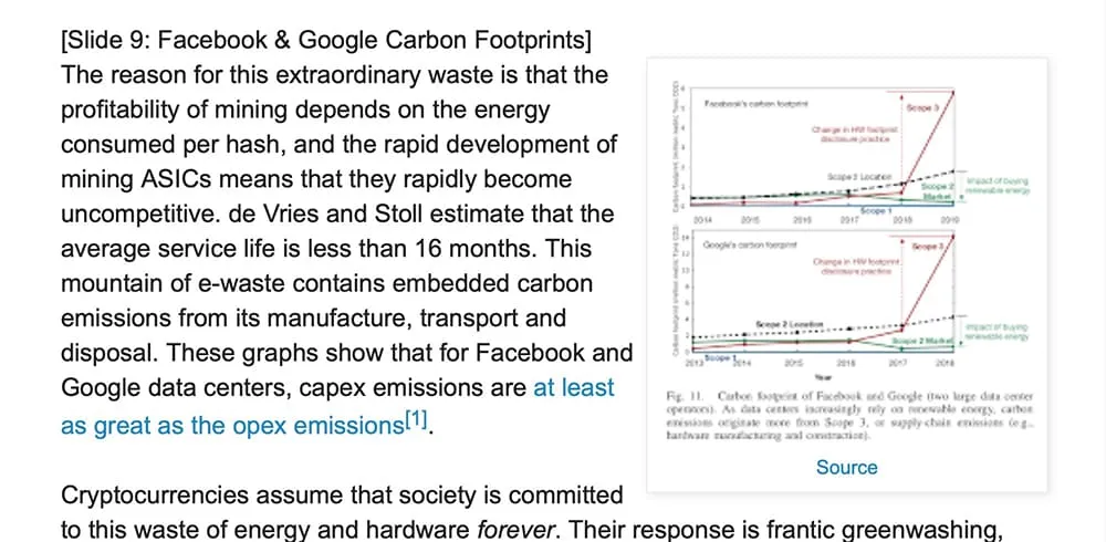 Slide 9: Facebook and Google Carbon Footprints